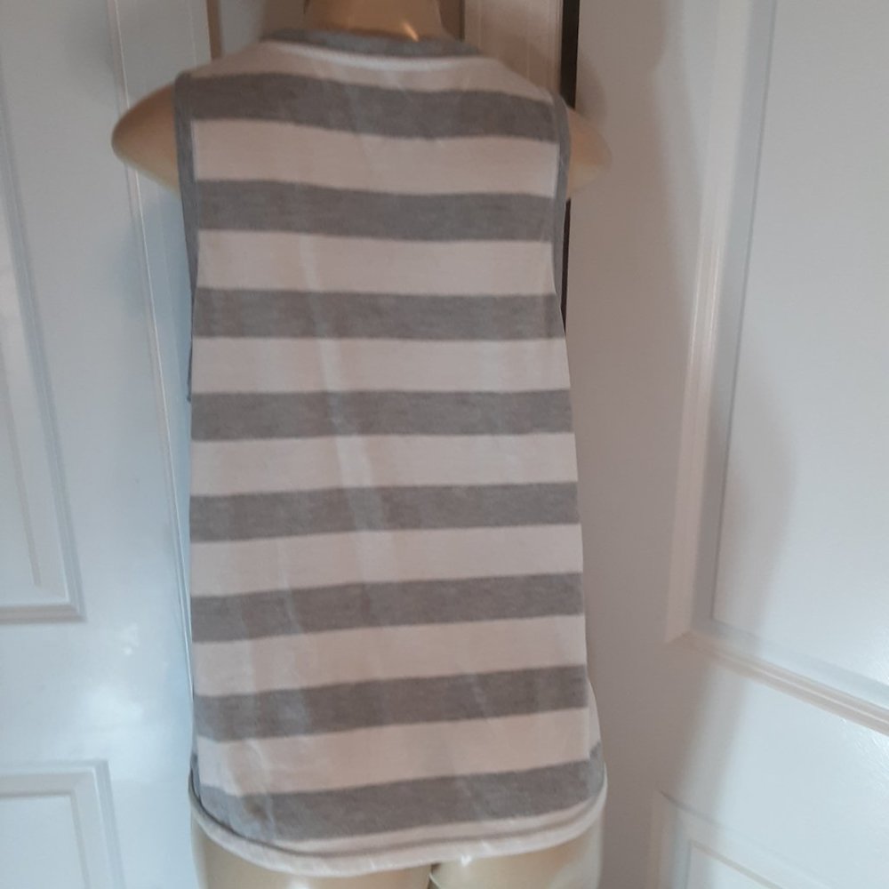 Calvin Klein Performance Gray & White Stripe Women's Sport Tank Top - Picture 7 of 12